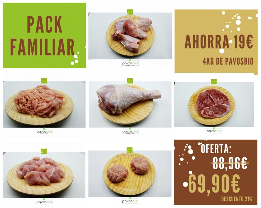 PACK FAMILIAR PAVOS ECOLOGICOS CRIADOS EN LIBERTAD